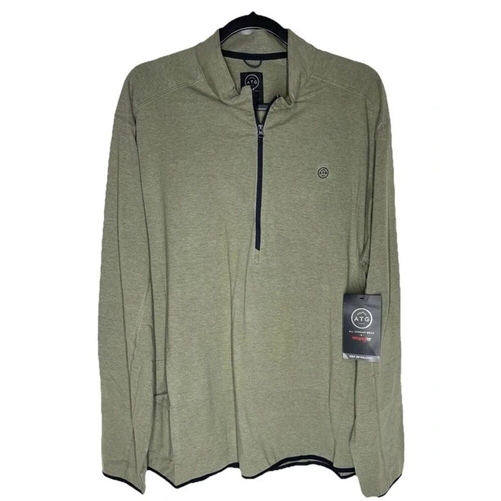 Wrangler All Terrain Gear ATG Half Zip Pullover Green Cotton Men’s Size XL NWT